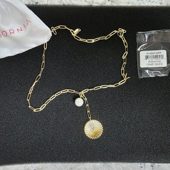 Adornia 14K Yellow Gold Vermeil Pearl Drop Y-Necklace - Picture 4 of 5